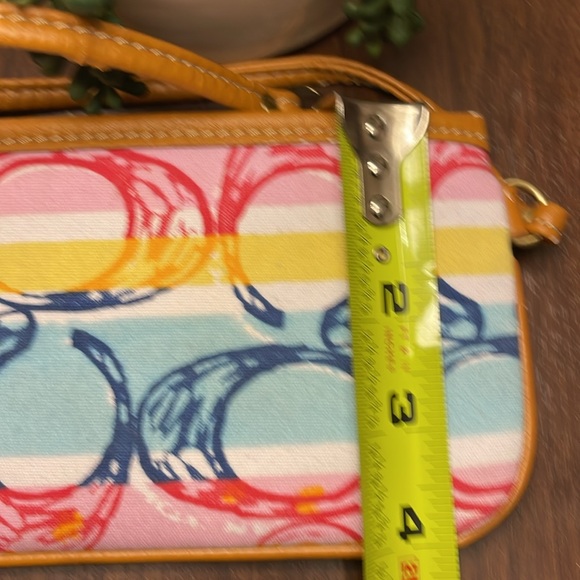 MONOGRAM “C” multicolor wristlet // colorful stripes // zipper closure - Picture 9 of 15